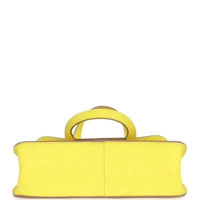 Hermes Halzan 25 Lime Clemence Palladium Hardware Hermes Halzan 25 Lime Clemence Palladium Hardware