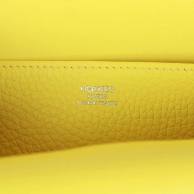Hermes Halzan 25 Lime Clemence Palladium Hardware Hermes Halzan 25 Lime Clemence Palladium Hardware