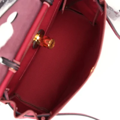 Hermes Herbag Zip 31 PM Rubis Toile and Rouge Sellier Vache Hunter Gold Hardware Hermes Herbag Zip 31 PM Rubis Toile and Rouge Sellier Vache Hunter Gold Hardware