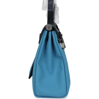 Hermes Herbag Zip PM 31 Blue Jean Toile H and Black Vache Hunter Palladium Hardware Hermes Herbag Zip PM 31 Blue Jean Toile H and Black Vache Hunter Palladium Hardware