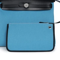 Hermes Herbag Zip PM 31 Blue Jean Toile H and Black Vache Hunter Palladium Hardware Hermes Herbag Zip PM 31 Blue Jean Toile H and Black Vache Hunter Palladium Hardware