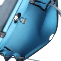 Hermes Herbag Zip PM 31 Blue Jean Toile H and Black Vache Hunter Palladium Hardware Hermes Herbag Zip PM 31 Blue Jean Toile H and Black Vache Hunter Palladium Hardware
