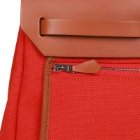 Hermes Herbag Zip PM 31 Capucine Toile H Berline Vache Fauve Hunter Naturel Palladium Hardware Hermes Herbag Zip PM 31 Capucine Toile H Berline Vache Fauve Hunter Naturel Palladium Hardware