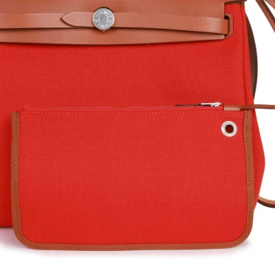 Hermes Herbag Zip PM 31 Capucine Toile H Berline Vache Fauve Hunter Naturel Palladium Hardware Hermes Herbag Zip PM 31 Capucine Toile H Berline Vache Fauve Hunter Naturel Palladium Hardware