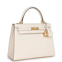 Hermes Horseshoe Stamp (HSS) Kelly Sellier 25 Nata Verso Chevre Gold Hardware Hermes Horseshoe Stamp (HSS) Kelly Sellier 25 Nata Verso Chevre Gold Hardware