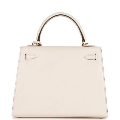 Hermes Horseshoe Stamp (HSS) Kelly Sellier 25 Nata Verso Chevre Gold Hardware Hermes Horseshoe Stamp (HSS) Kelly Sellier 25 Nata Verso Chevre Gold Hardware