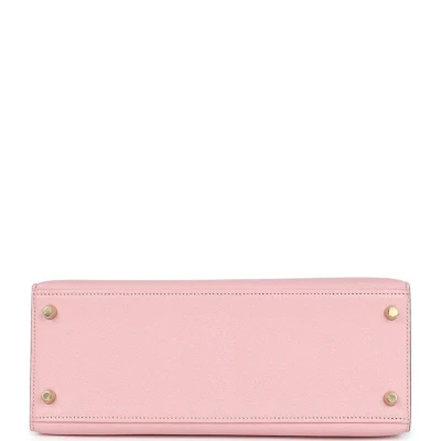 Hermes HSS Kelly Sellier 28 Rose Sakura and Gris Tourterelle Chevre Brushed Gold Hardware Hermes HSS Kelly Sellier 28 Rose Sakura and Gris Tourterelle Chevre Brushed Gold Hardware