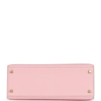 Hermes HSS Kelly Sellier 28 Rose Sakura and Gris Tourterelle Chevre Brushed Gold Hardware Hermes HSS Kelly Sellier 28 Rose Sakura and Gris Tourterelle Chevre Brushed Gold Hardware