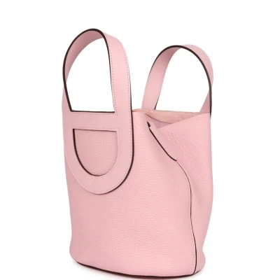 Hermes In-The-Loop 18 Rose Sakura Clemence and Swift Palladium Hardware Hermes In-The-Loop 18 Rose Sakura Clemence and Swift Palladium Hardware