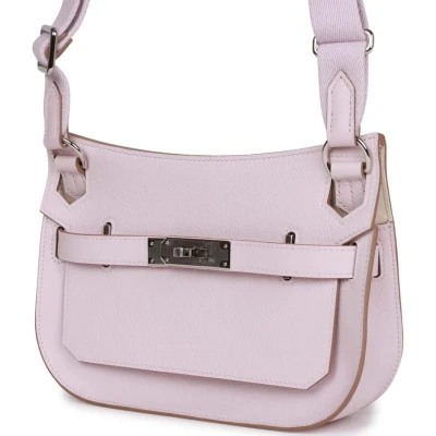 Hermes Jypsiere Mini Mauve Pale Verso Evercolor Palladium Hardware Hermes Jypsiere Mini Mauve Pale Verso Evercolor Palladium Hardware
