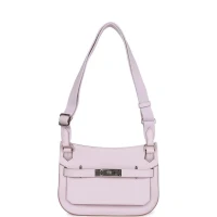 Hermes Jypsiere Mini Mauve Pale Verso Evercolor Palladium Hardware Hermes Jypsiere Mini Mauve Pale Verso Evercolor Palladium Hardware