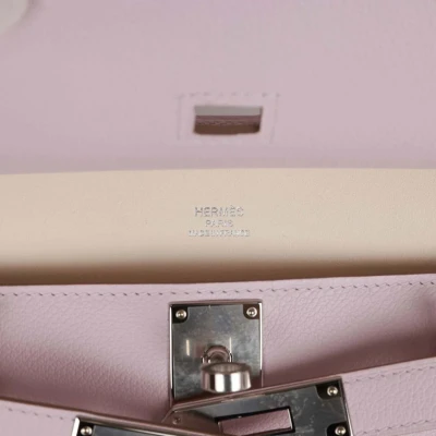 Hermes Jypsiere Mini Mauve Pale Verso Evercolor Palladium Hardware Hermes Jypsiere Mini Mauve Pale Verso Evercolor Palladium Hardware