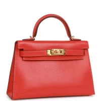 Hermes Kelly 20 Capucine Chevre Gold Hardware Hermes Kelly 20 Capucine Chevre Gold Hardware