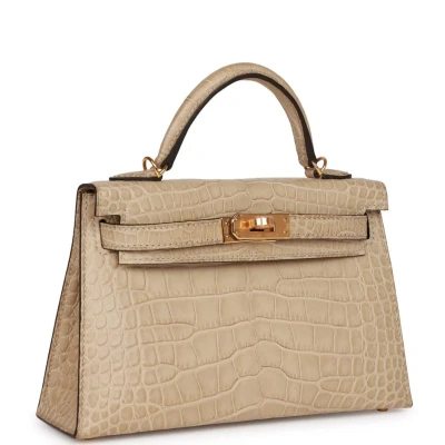 Hermes Kelly 20 Trench Matte Alligator Mississippiensis Gold Hardware Hermes Kelly 20 Trench Matte Alligator Mississippiensis Gold Hardware
