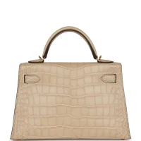 Hermes Kelly 20 Trench Matte Alligator Mississippiensis Gold Hardware Hermes Kelly 20 Trench Matte Alligator Mississippiensis Gold Hardware