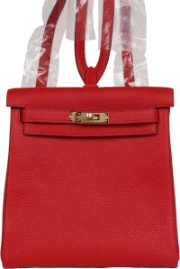 Hermes Kelly Ado II Backpack Rouge Casaque Clemence Gold Hardware Hermes Kelly Ado II Backpack Rouge Casaque Clemence Gold Hardware