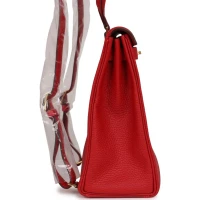 Hermes Kelly Ado II Backpack Rouge Casaque Clemence Gold Hardware Hermes Kelly Ado II Backpack Rouge Casaque Clemence Gold Hardware