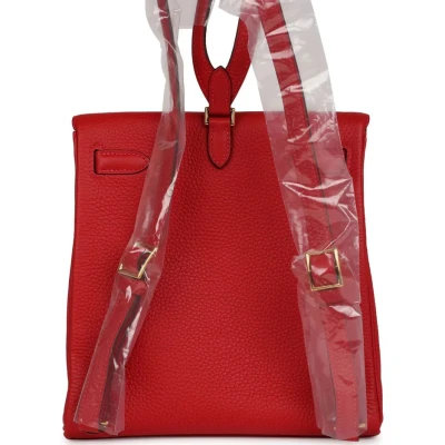 Hermes Kelly Ado II Backpack Rouge Casaque Clemence Gold Hardware Hermes Kelly Ado II Backpack Rouge Casaque Clemence Gold Hardware