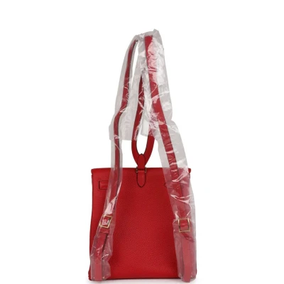 Hermes Kelly Ado II Backpack Rouge Casaque Clemence Gold Hardware Hermes Kelly Ado II Backpack Rouge Casaque Clemence Gold Hardware