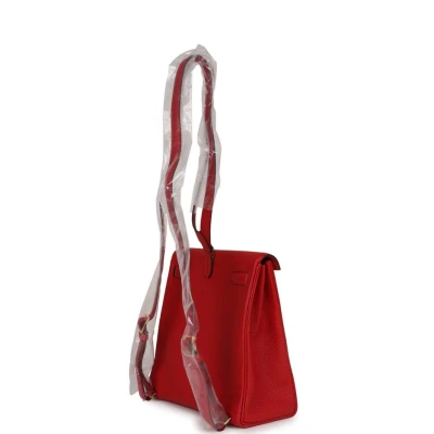Hermes Kelly Ado II Backpack Rouge Casaque Clemence Gold Hardware Hermes Kelly Ado II Backpack Rouge Casaque Clemence Gold Hardware