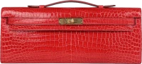 Hermes Kelly Cut Bougainvillea Shiny Porosus Crocodile Gold Hardware Hermes Kelly Cut Bougainvillea Shiny Porosus Crocodile Gold Hardware