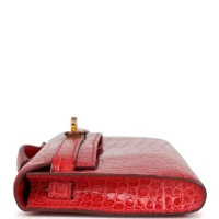 Hermes Kelly Cut Bougainvillea Shiny Porosus Crocodile Gold Hardware Hermes Kelly Cut Bougainvillea Shiny Porosus Crocodile Gold Hardware