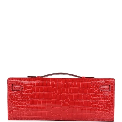 Hermes Kelly Cut Bougainvillea Shiny Porosus Crocodile Gold Hardware Hermes Kelly Cut Bougainvillea Shiny Porosus Crocodile Gold Hardware