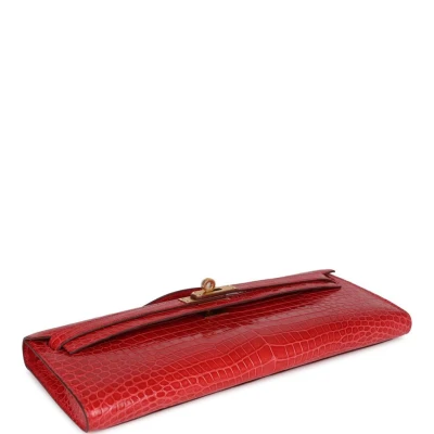 Hermes Kelly Cut Bougainvillea Shiny Porosus Crocodile Gold Hardware Hermes Kelly Cut Bougainvillea Shiny Porosus Crocodile Gold Hardware