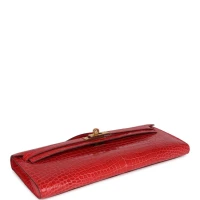 Hermes Kelly Cut Bougainvillea Shiny Porosus Crocodile Gold Hardware Hermes Kelly Cut Bougainvillea Shiny Porosus Crocodile Gold Hardware
