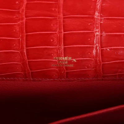 Hermes Kelly Cut Bougainvillea Shiny Porosus Crocodile Gold Hardware Hermes Kelly Cut Bougainvillea Shiny Porosus Crocodile Gold Hardware