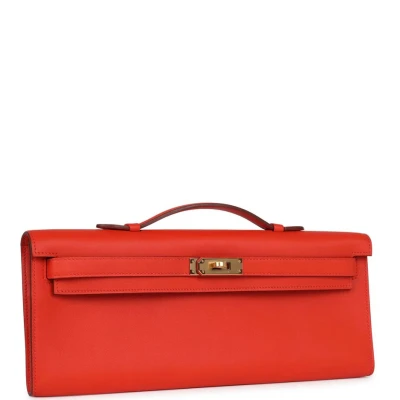 Hermes Kelly Cut Capucine Swift Gold Hardware