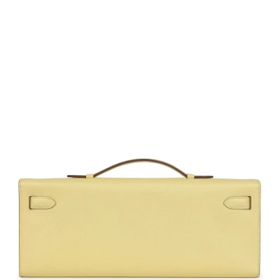 Hermes Kelly Cut Jaune Poussin Epsom Palladium Hardware