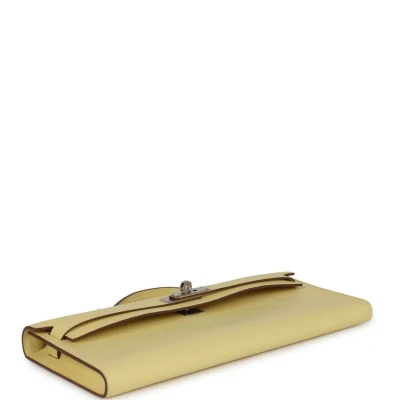Hermes Kelly Cut Jaune Poussin Epsom Palladium Hardware