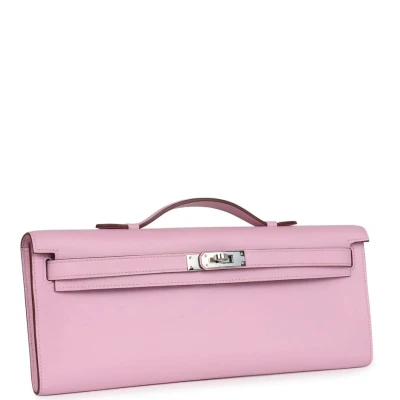 Hermes Kelly Cut Mauve Sylvestre Swift Palladium Hardware Hermes Kelly Cut Mauve Sylvestre Swift Palladium Hardware