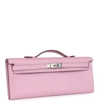 Hermes Kelly Cut Mauve Sylvestre Swift Palladium Hardware Hermes Kelly Cut Mauve Sylvestre Swift Palladium Hardware