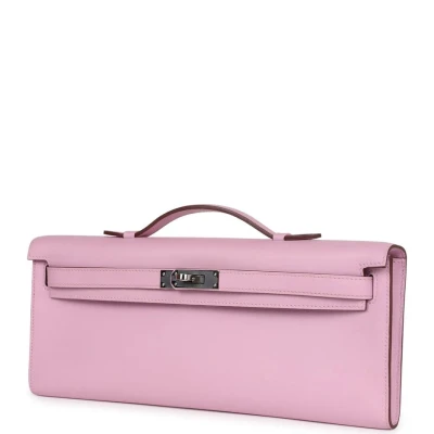 Hermes Kelly Cut Mauve Sylvestre Swift Palladium Hardware Hermes Kelly Cut Mauve Sylvestre Swift Palladium Hardware