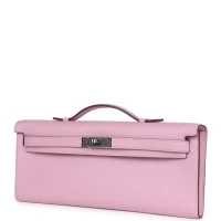 Hermes Kelly Cut Mauve Sylvestre Swift Palladium Hardware Hermes Kelly Cut Mauve Sylvestre Swift Palladium Hardware