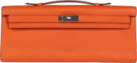 Hermes Kelly Cut Orange Swift Palladium Hardware Hermes Kelly Cut Orange Swift Palladium Hardware