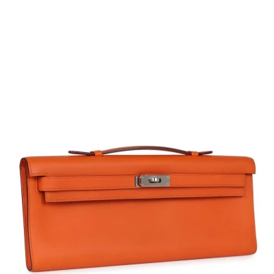 Hermes Kelly Cut Orange Swift Palladium Hardware Hermes Kelly Cut Orange Swift Palladium Hardware