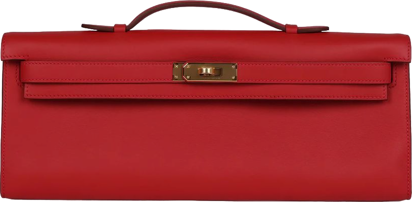 Hermes Kelly Cut Rouge Casaque Swift Gold Hardware