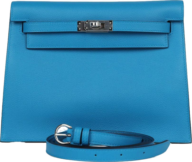Hermes Kelly Danse Bleu Zanzibar Evercolor Palladium Hardware