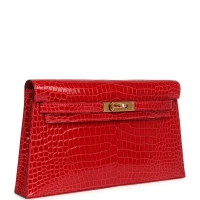 Hermes Kelly Elan Braise Shiny Porosus Crocodile Gold Hardware Hermes Kelly Elan Braise Shiny Porosus Crocodile Gold Hardware