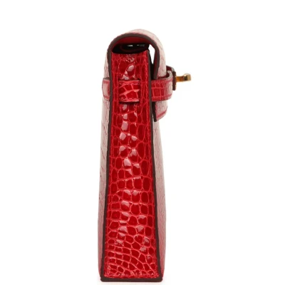 Hermes Kelly Elan Braise Shiny Porosus Crocodile Gold Hardware Hermes Kelly Elan Braise Shiny Porosus Crocodile Gold Hardware
