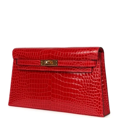 Hermes Kelly Elan Braise Shiny Porosus Crocodile Gold Hardware Hermes Kelly Elan Braise Shiny Porosus Crocodile Gold Hardware