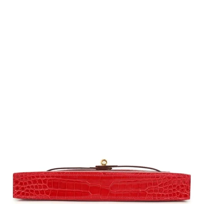 Hermes Kelly Elan Braise Shiny Porosus Crocodile Gold Hardware Hermes Kelly Elan Braise Shiny Porosus Crocodile Gold Hardware