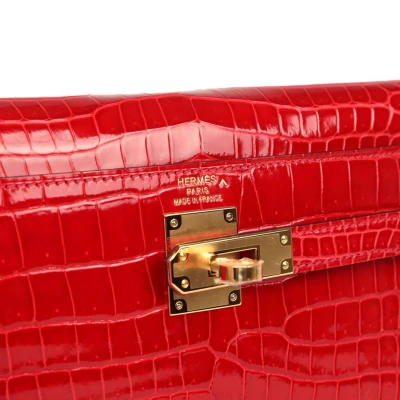 Hermes Kelly Elan Braise Shiny Porosus Crocodile Gold Hardware Hermes Kelly Elan Braise Shiny Porosus Crocodile Gold Hardware