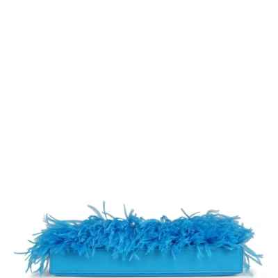 Hermes Kelly Elan Foile Bleu Frida Chevre Chamkila and Ostrich Feathers Palladium Hardware Hermes Kelly Elan Foile Bleu Frida Chevre Chamkila and Ostrich Feathers Palladium Hardware