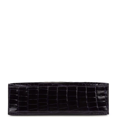 Hermes Kelly Pochette Amethyst Shiny Alligator Gold Hardware