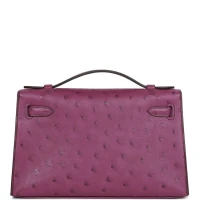 Hermes Kelly Pochette Anemone Ostrich Permabrass Hardware Hermes Kelly Pochette Anemone Ostrich Permabrass Hardware