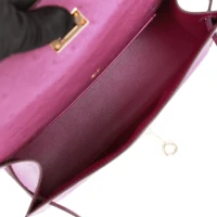 Hermes Kelly Pochette Anemone Ostrich Permabrass Hardware Hermes Kelly Pochette Anemone Ostrich Permabrass Hardware